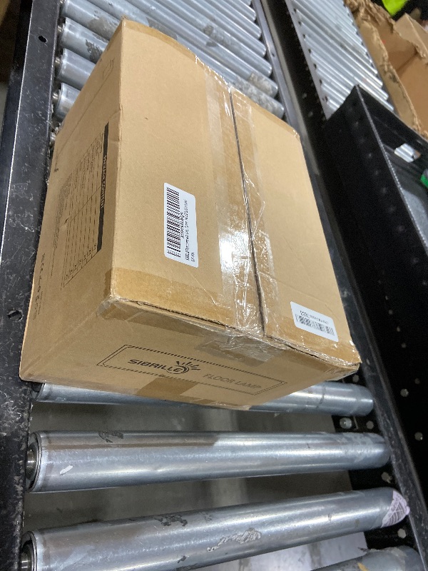 Photo 1 of SIBRILLE Floor Lamp with Linen Shade, Dimmable Tall Standing Lamp with Remote Control & 3 Color Temperatures, Modern Floor Lamps for Living Room Bedroom Office Corner, 9W LED Bulb Included