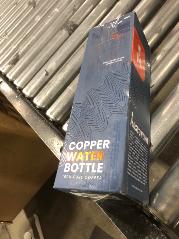 Photo 1 of Copper Water Bottle for Drinking 34 oz Extra Large - Premium Handcrafted Ayurvedic Pure Copper Vessel - Drink More Water - Wide Mouth with Leak Proof Lid - BPA Free, Reusable, Travel Friendly