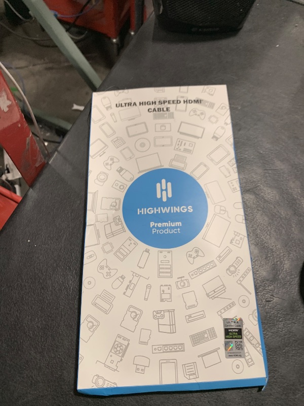 Photo 1 of 10K 8K HDMI 2.1 Cable 2-Pack 6.6FT, Highwings Certified 48Gbps Ultra High Speed Slim HDMI Cord,Support 4K@120Hz 8K@60Hz, HDCP 2.2&2.3, Dynamic HDR,eARC,DTS:X, Compatible with Roku TV/HDTV/PS5/Blu-ray