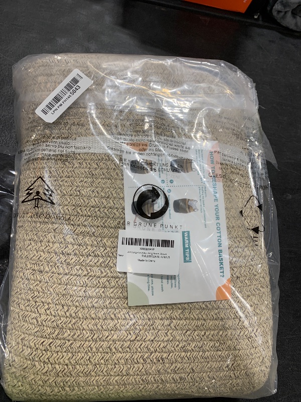 Photo 1 of 105L Extra Large Laundry Hamper Basket by Fiona's magic, Woven Tall Clothes Hamper for Storage Blanket, Toys and Dirty Cothes in Bedroom and Living Room Organizer, Brown & White