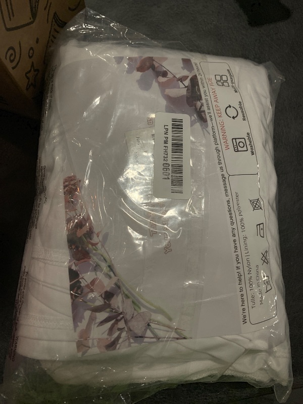 Photo 1 of 10x10ft Wrinkle Free White Backdrop Curtain for Parties Soft Fabric Drapes Wedding White Curtain Backdrop for Birthday Party Decorations Background for Photography 5x10ft, 2 Panels