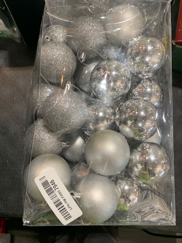 Photo 1 of 30ct Christmas Ball Ornaments, 2.36" Shatterproof Christmas Tree Decorations, Perfect Hanging Ball for Indoor/Outdoor Holiday Party Decor