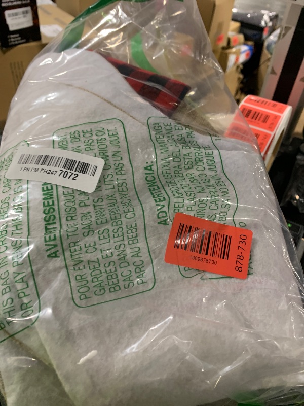 Photo 1 of ANVAVO 6 Pack Burlap Felt Christmas Stockings 18 Inch Large Burlap Xmas Stockings with Red and Black Buffalo Plaid Cuff Fireplace Hanging Stockings Decoration Stockings for Family Holiday Xmas Party