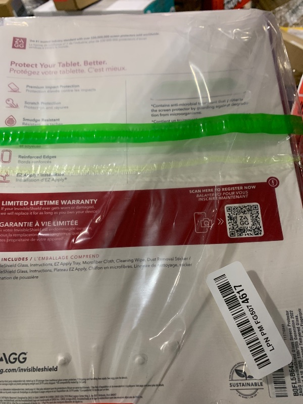 Photo 1 of ZAGG InvisibleShield Glass Screen Protector for iPad A16 2025 11th/10th Generation 2022 10.9 Inch - 3X Stronger Tempered Glass, Impact & Scratch Protection, Anti-Fingerprint, Easy Install, Clear