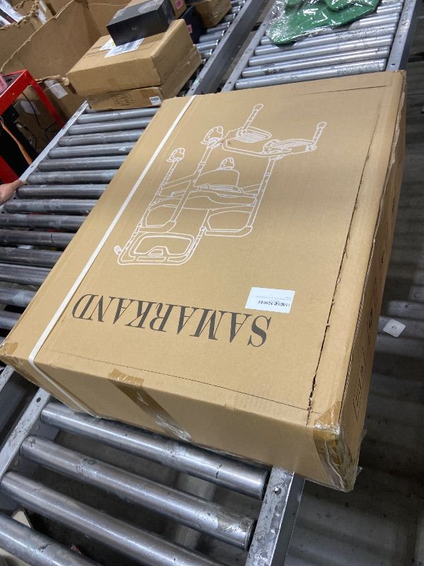 Photo 1 of SAMARKAND 3 in 1 Commode Shower Chair with Wheels + Wheelchair Tray + Footrest – Rolling Shower Chair for Elderly and Disabled - Bedside Commode Toilet - Shower Wheelchair - Toilet Riser with Handles