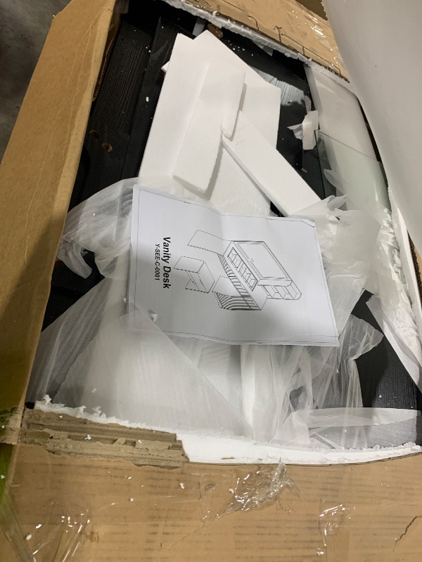 Photo 1 of LIVELYGLOW Vanity Desk with Mirror and Lights, Makeup Vanity with Drawer & Storage Shelves, Cabinet, 3 Lighting Modes Adjustable Brightness,White
