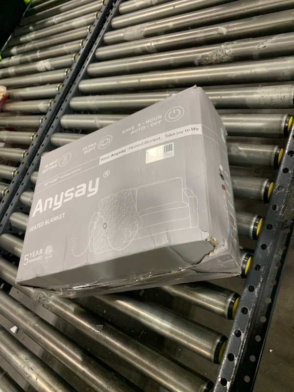 Photo 1 of Anysay Heated Blanket King Size with 1/2/4/6/8 Hours Auto-Off 10 Heat Level, 90'' * 100'' Cozy Faux Rabbit Fur Bubble Electric Blanket with Overheat Protection(Dark Grey)