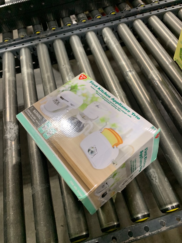 Photo 1 of Kitchen Appliances Toys, Kids Play Kitchen Accessories Set, Pretend Kitchen Toys for Kids Ages 4-8, Coffee Maker, Mixer, Toaster with Realistic Lights & Sounds, Gift for Girls Ages 3+