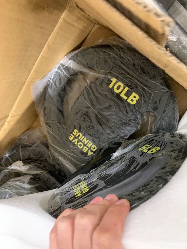 Photo 1 of AboveGenius Barbell Weight Set for Lifting, 45 LB Weight Bar Set with Adjustable Free Weights for Workout Bar for Exercise Build Muscle in Home Gym