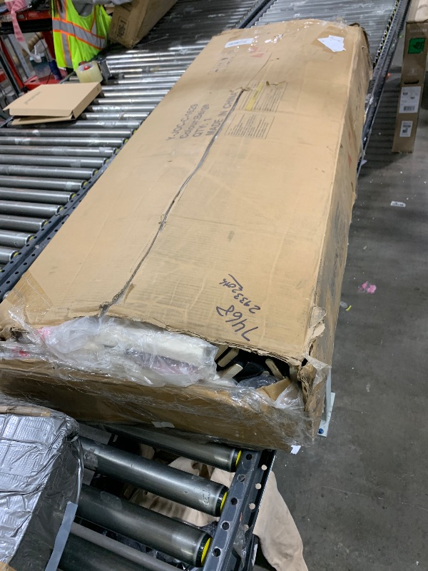 Photo 1 of Queen Bed Frame with Tall Headboard, 53" Velvet Upholstered Bed Queen Size with 3-Tier Storage Headboard and Sleek Vertical LED Light, Charging Station, Sturdy & Easy to Assemble, Cream White