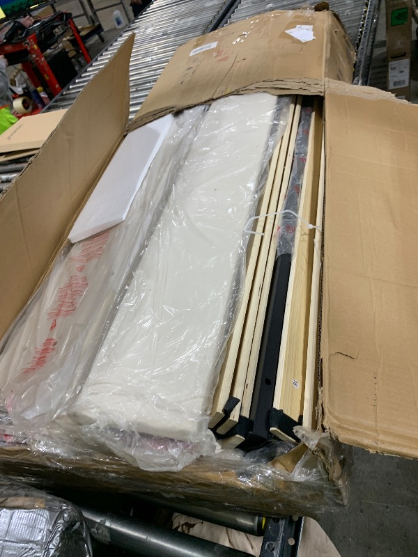 Photo 1 of Queen Bed Frame with Tall Headboard, 53" Velvet Upholstered Bed Queen Size with 3-Tier Storage Headboard and Sleek Vertical LED Light, Charging Station, Sturdy & Easy to Assemble, Cream White