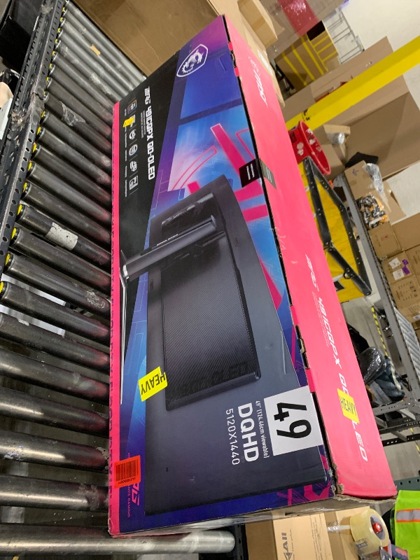 Photo 1 of SCREEN IS HEAVILY DAMAGED SELLING FOR PARTS**************** msi MPG 491CQPX QD-OLED 49-inch QD-OLED 5120 x 1440 (DQHD) Computer Monitor, 240Hz, Adaptive-Sync, HDMI, Display Port, VGA Port, VESA Mountable, Tilt, Height Adjustable, Speaker, 0.03ms, Black