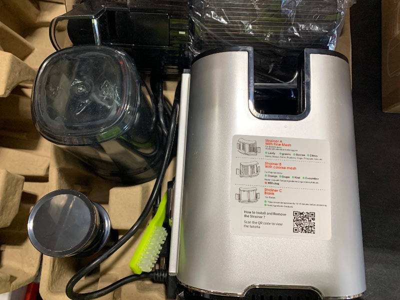 Photo 1 of ECOSELF Juicer Machines with 3 Filters (For Juice/Sorbet/Nut Milk), Slow Masticating Juicer With 6.0" Wide Mouth Hopper for Vegetables & Fruits, Self Feeding Design, Juicer for Family Party Gathering