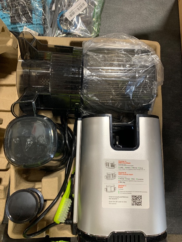 Photo 1 of ECOSELF Juicer Machines with 3 Filters (For Juice/Sorbet/Nut Milk), Slow Masticating Juicer With 6.0" Wide Mouth Hopper for Vegetables & Fruits, Self Feeding Design, Juicer for Family Party Gathering