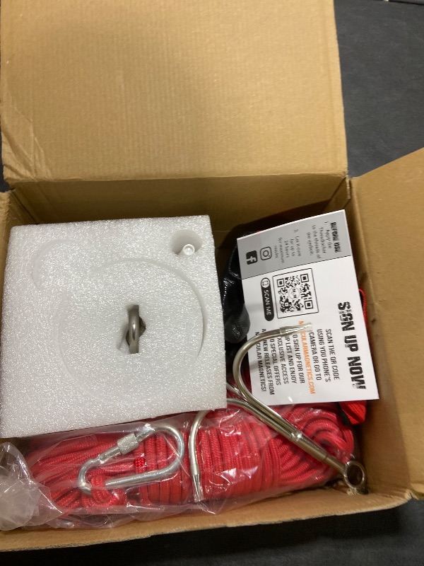 Photo 1 of 2625lbs Complete Magnet Fishing Kit | Double Sided | Includes Strong Neodymium N52 Magnet, Durable 100ft Rope, Grappling Hook + More | for Outdoor Treasure Hunting & Metal Detecting