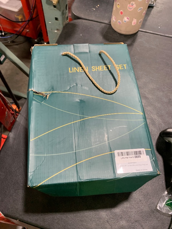 Photo 1 of LBRO2M 100% Linen Sheet Set King Size,Bed Sheets 4 Piece Sets, Solid Color Natural Flax Bed Sheets Soft Breathable Bedding,16" Deep Pocket,All Season (King, Linen)