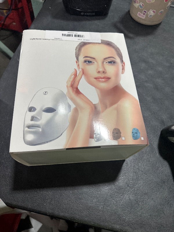 Photo 1 of Red Light Mask for Face, 7 Color Red Light Facial Masks, At-Home Facial Care Device, Portable, Cordless, and Rechargeable