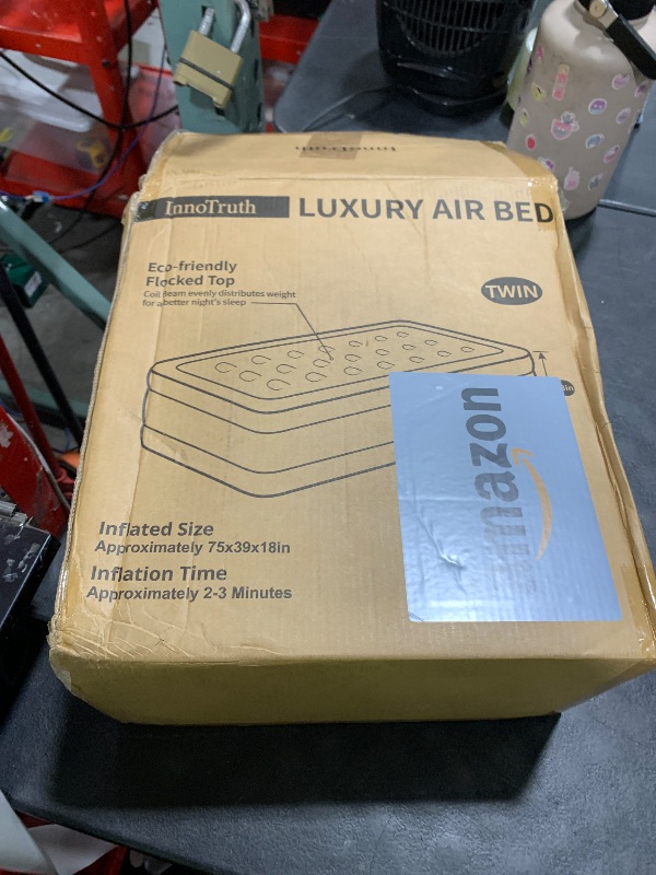 Photo 1 of InnoTruth Twin Air Mattress with Built in Pump, Famiy Choice Award Winner, Inflatable Blow up Mattress, 18" Raised Colchones Inflables Air Bed, Ideal for Home and Outdoor, 300lb Weight Capacity