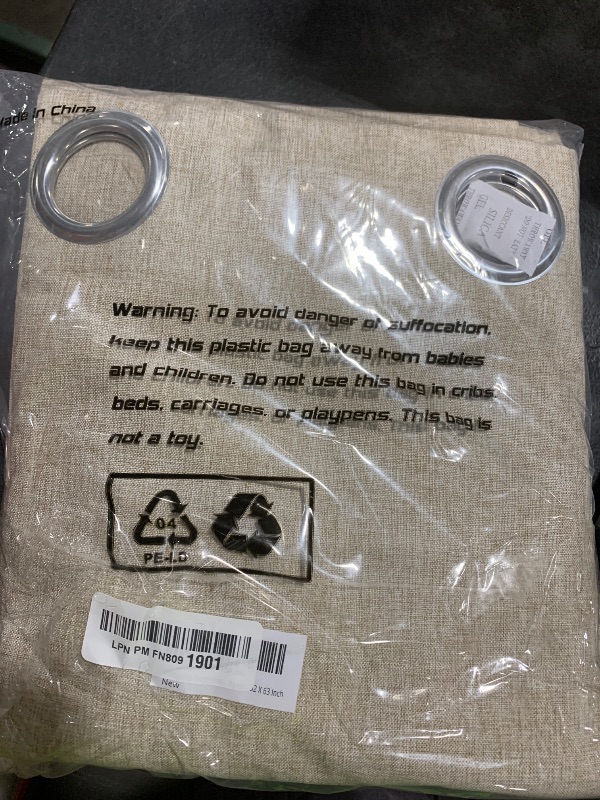 Photo 1 of YoungsTex Beige Linen Blackout Curtains 63 Inch Length for Bedroom, Thermal Insulated Drapes with Grommet Room Darkening Keep Cold Out for Winter Living Room, 2 Panels, 52 X 63 Inch