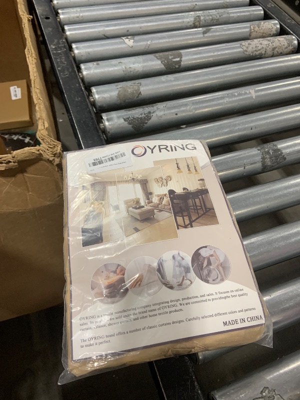 Photo 1 of OYRING Beige Waterfall Sheer Window Curtain Valance for Living Room - Tassels Swag Curtain Valance for Bedroom, Valance for Kitchen, 1 Panel, Width 39 Inch