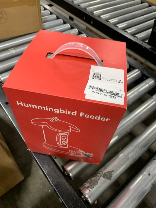 Photo 1 of Hummingbird Feeder with Camera for Outdoor - 2K QHD Video, Instant Notifications & AI Bird Species, Ant Moat, Bee Proof, Motion Detection, 2.4G WiFi, Signal Booster, Gift for Bird Lovers (Red)