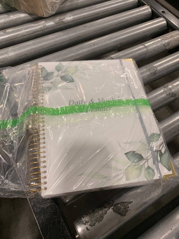 Photo 1 of Undated Daily Monthly Planner for 2026 or Anytime - A4 To Do List with Hourly Schedule, Hardcover Spiral Bound Daily Planner to Increase Focus, Stylish School/Office Supplies, 8.5" x 11", Green Leaf