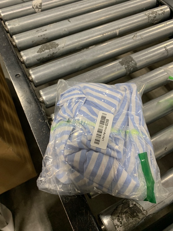 Photo 1 of GORGLITTER Men's Striped Button Down Dress Shirt Long Sleeve Collared Business Casual Shirts Top Blue Large