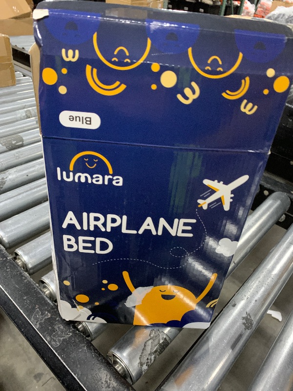 Photo 1 of LUMARA Toddler Airplane Bed - Inflatable Airplane Bed for Toddlers, Plane Baby Mattress for Kids - Blow Up Air Mattress for Child Flight Sleep with Safety Belt, Innovative Valves, No Pump Needed