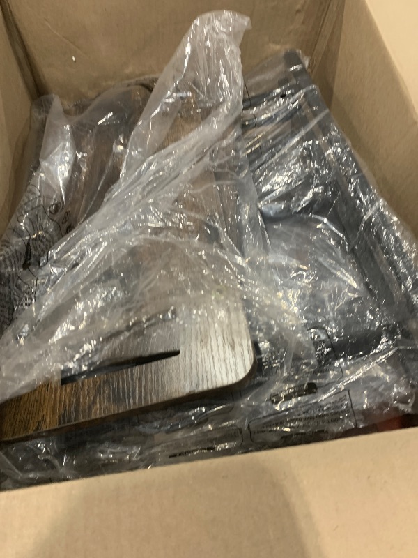 Photo 1 of LOAKEKEL Narrow End Tables Living Room Set of 2 with Charging Station, Skinny Side Table with Fabric Drawers, Slim LED Nightstand for Bedroom, Small Spaces, Couch, Rustic Brown, HETNDP03LPBR