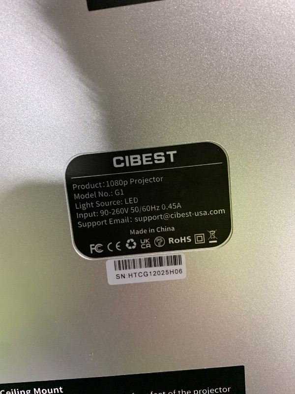 Photo 1 of *SEE NOTES** Google TV Projector 4K Support - CiBest Smart Projector with WiFi 6 and Bluetooth, Outdoor Movie Proyector Full-Sealed Optical Engine 3000 ANSI Home Ceiling Projector with Autofocus, Streaming Apps