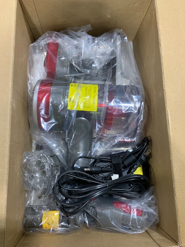 Photo 1 of **Battery doesnt charge---PARTIAL SET----**Cordless Vacuum Cleaner,Vacuum Cleaners for Home with Super Suction,Lightweight Stick Vacuum with 35 Mins Runtime,Rechargeable Cordless Vacuum for Carpet, Tile, Pet Hair, Hardwood Floors(Dark Red)