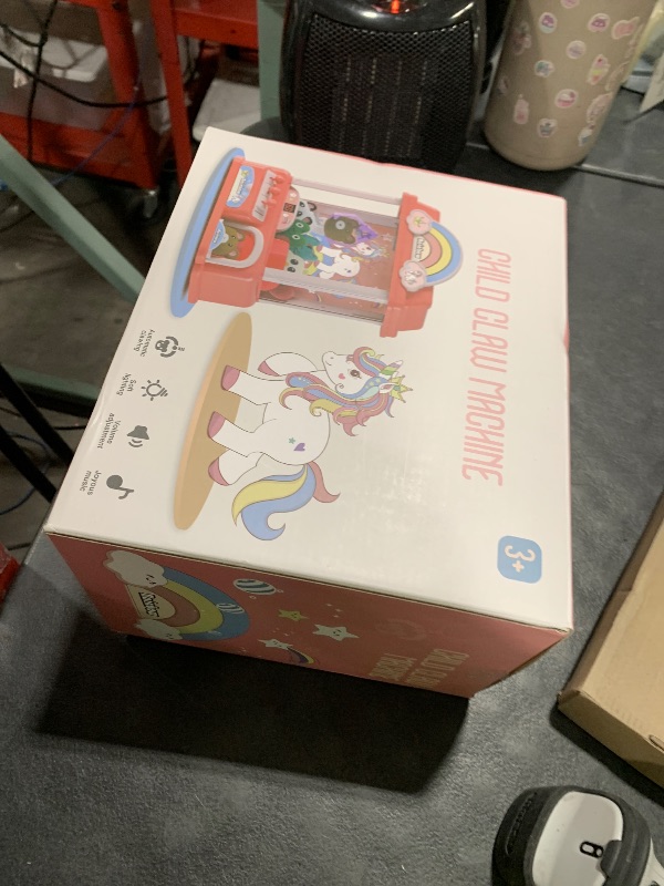 Photo 1 of *** claw doesn’t function---SELLING FOR PARTS **DOLIVE Claw Machine for Kids,Unicorns Toys for Girls Age 4 5 6 7 8 9 10+, Electronic Arcade Game Machine with Music, Pink Mini Vending Machine
