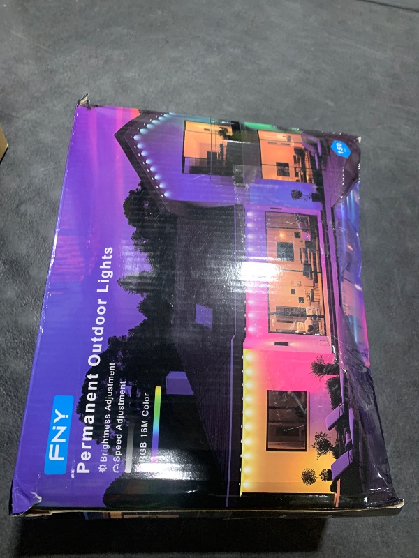 Photo 1 of FNY Permanent Outdoor Lights 150ft Smart RGB with 90 LED, IP67 Waterproof for Outdoor Decor, App/Remote Control Eaves Lights Compatible with Alexa, Google Assistant, DIY Scene Modes for Christmas