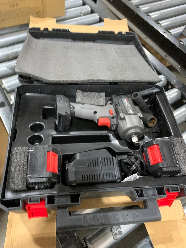 Photo 1 of **BROKEN DOES NOT WORK** ZKH Cordless Impact Wrench 1/2 Inch, 550 ft-lbs(750N.m), 20V Brushless Torque Impact Gun, 3-Mode Speed, Max Torque, 2 x 4.0Ah Battery, Charger & 6 Sockets, Electric Impact Driver for Car Home Truck **** PARTS ONLY*****