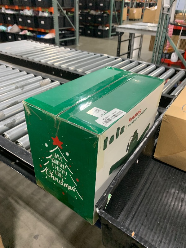 Photo 1 of (2025 Upgrade) Rotating Christmas Tree Stand with Remote Control, Stable 360 Revolving Tree Base Stand, Up to 7.5ft 90lb. Adjustable Christmas Tree Holder for Xmas Tree, Artificial Tree (Green)