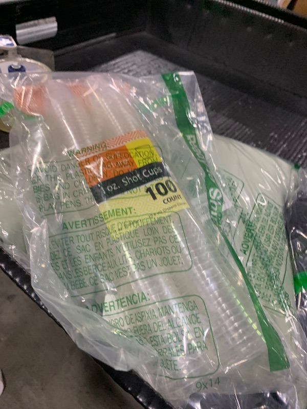 Photo 1 of 100 Count Shot Glasses Premium Clear Hard Plastic 1oz Disposable Cups, Ideal for Jello Shots, Wine Tasting, Condiments, Sauce, Dipping, Samples