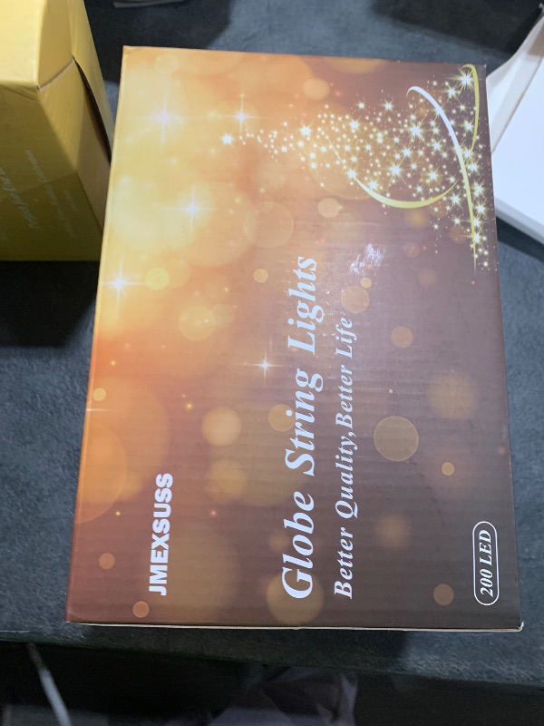 Photo 1 of 100ft Globe String Lights Indoor Outdoor Waterproof, 200 LED Christmas fairy Lights Plug in with Remote, Connectable Hanging Lights for Bedroom Classroom Camping Patio Wedding Garden Decor, Warm White