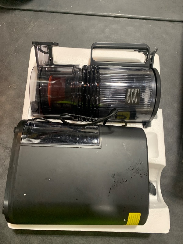 Photo 1 of Cold Press Juicer, 5.5inch Wide Feed Chute Juicer Machine, Slow Masticating Juicer for Whole Vegetables & Fruits, Black