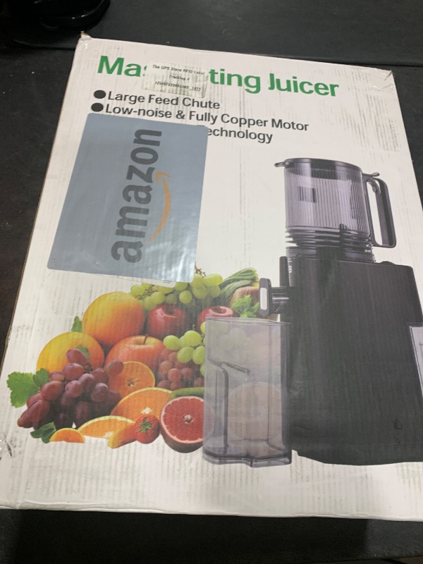 Photo 1 of Cold Press Juicer, 5.5inch Wide Feed Chute Juicer Machine, Slow Masticating Juicer for Whole Vegetables & Fruits, Black