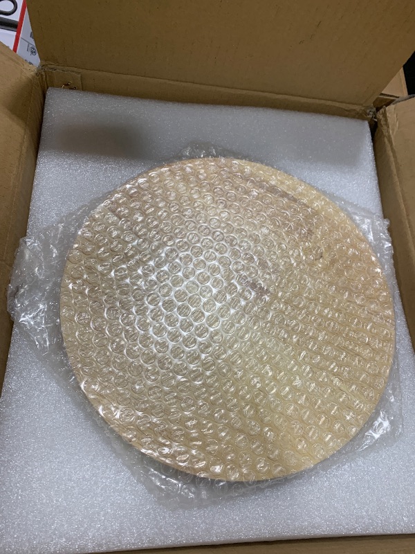 Photo 1 of **FOR PARTS ONLY**- MISSING FLOWER LAMPSHADE- QIYIZM Gold Floor Lamp with Table and Shelves for Living Room Bedroom,Glass Standing Lamp with Remote Dimmable,Boho Brass Tall Lamp Vintage Farmhouse Arc Flower Floor Light Bohemian