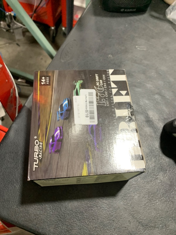 Photo 1 of FLYCOLOR Turbo Racing 1:76 Scale Drift RC Car with Gyro Mini Full Proportional RTR 2.4GHZ Remote Control with 2 Replaceable Body Shell (C64-BLUE)