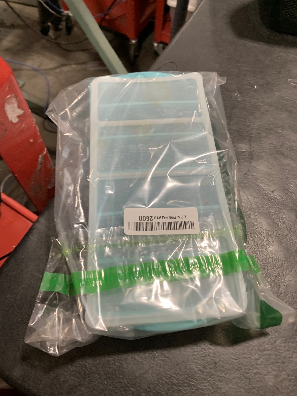 Photo 1 of 1/2 Cup Silicone Freezer Tray With Lid - Silicone Freezer Molds 2-Pack For meal prep & freezing of various sauces and other dishes, makes 12 perfect 1/2 cup portions cubes,oven and dishwasher safe