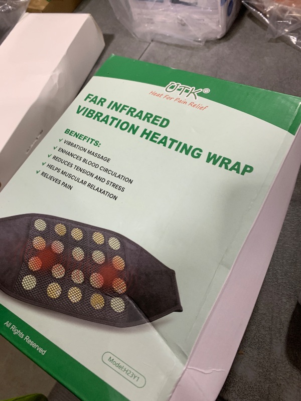 Photo 1 of UTK Vibrating Far Infrared Heating Pad for Back Pain Relief, Hot to 159?, Lower Back Massager Gift for Women Men, FSA-HSA Eligible, 3 Vibration, 16 Timers Auto-Off, 20 Jades, 35-55" Adjustable Size