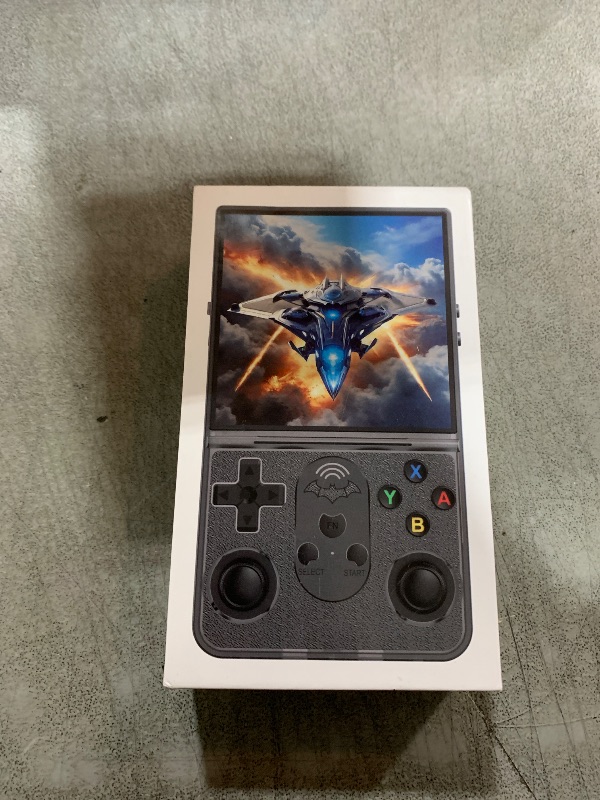 Photo 1 of R36 PROMAX Retro Handheld Game Console,4.0 Inch Full-Lamination IPS Screen Retro Gaming Console,Linux System,Built-in 64GB Memory Retro Game Console,Portable Arcade Video Gaming Console
