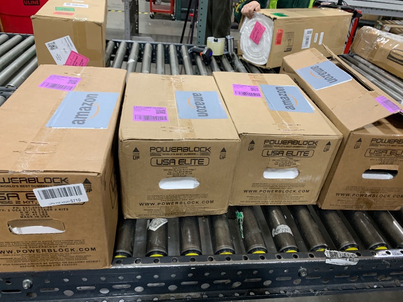 Photo 1 of PowerBlock Elite USA 90 Pound Adjustable Dumbbells, Sold in Pairs, 5-90 lb. Dumbbells, Durable Build, Innovative At Home Workout Equipment, Includes Stage 1, 2 & 3 Expansions Gray