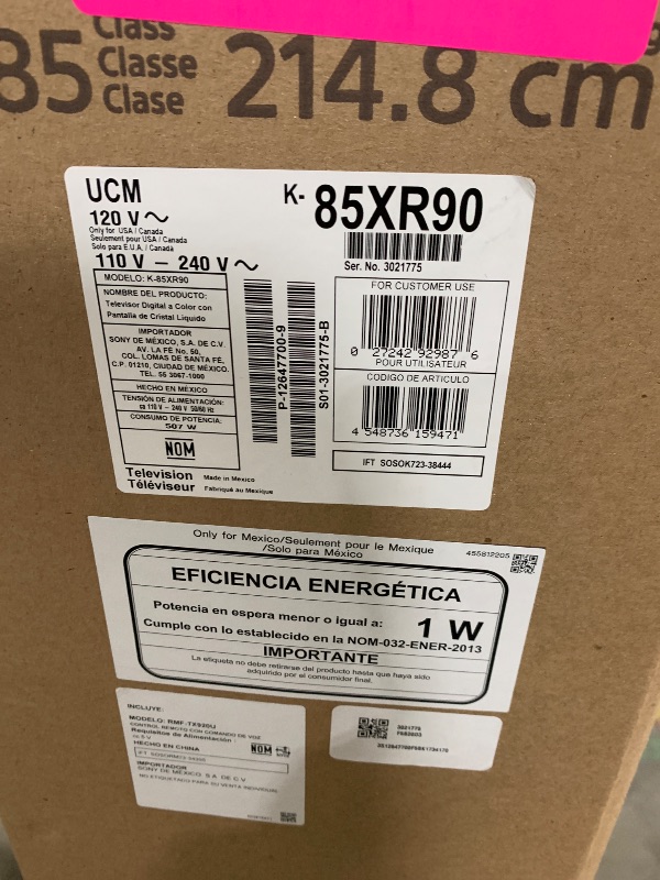 Photo 1 of Sony 85 Inch Mini LED QLED 4K Ultra HD TV BRAVIA 9 Smart Google TV with Dolby Vision HDR and Exclusive Features for PlayStation 5 (K-85XR90)