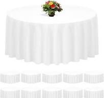 Photo 1 of LOKUME 10 Pack Round Tablecloths, 132 Inch White, Polyester, Stain & Wrinkle Resistant, Wedding & Party Use