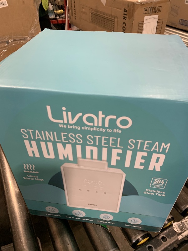 Photo 1 of Livatro Stainless Steel Humidifier, 3L Warm Mist Humidifier, Easy Clean with Warm Steam Humidifier, Healthy Air Mist Humidifiers for Bedroom Living Room, with Sleep Mode and Auto-off Setting