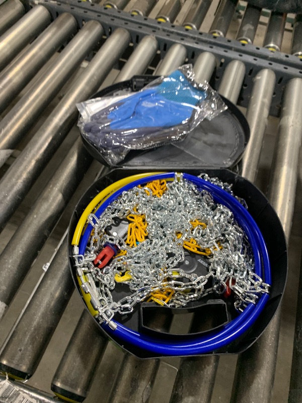 Photo 1 of Snow-Chains Auto Fixing 1 Min Quick Fit Easy Installation Tire-Chains, Portable Reusable Universal Emergency Tire Traction Chain for Passenger Car, Pickup Trucks and SUV - Set of 2 (HKN-90)