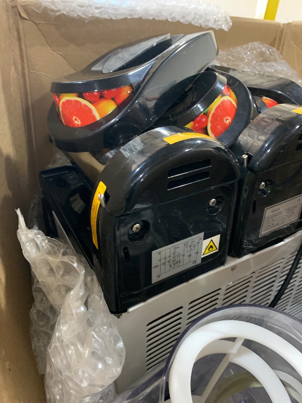 Photo 1 of FOR PARTS ONLY - Commercial Slushy Machine, 15Lx3 Triple Tank Margarita Machine, 180 Cups Stainless Steel Margarita Smoothie Frozen Drink Machine, Slushie Machine for Party Restaurants Cafe Bars